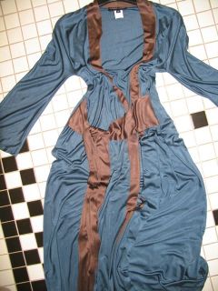 Kara Janx Collectors Silk Wrap Kimono Dress Teal s M