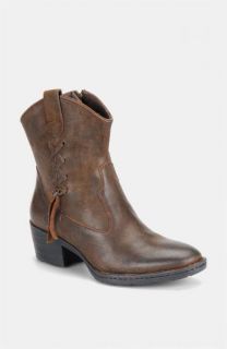 Born Karin Leather Boots Shoes Western Dark Brown Tobacco Suede 8 New