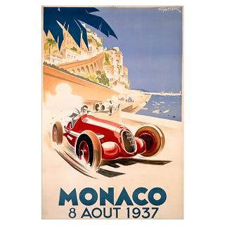 Grand Prix, Monaco, 1937, Vintage Poster, by Geo H Poster