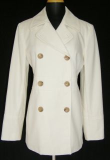 ANN TAYLOR Ivory Off White Trench Coat Jacket S NEW NWOT Winter Fall