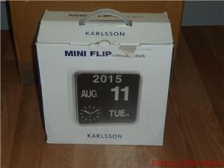 Karlsson Mini Flip Calendar Wall Clock Retro White 