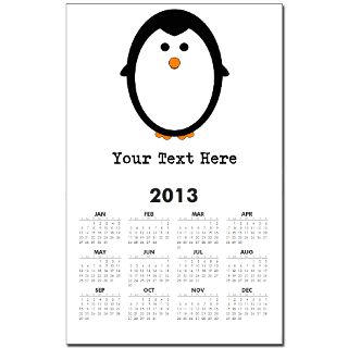 Baby Gifts  Baby Home Office  Personalized Penguin Calendar Print