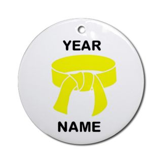 Gifts  Home Decor  Personalizable Yellow Belt Ornament