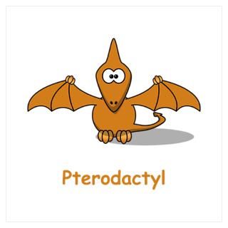 Wall Art  Posters  Cartoon Pterodactyl Poster