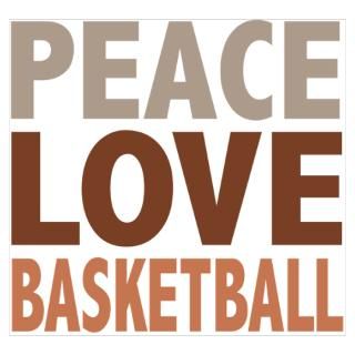 Wall Art  Posters  Peace Love Basketball Poster