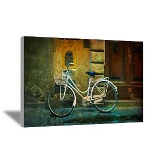 Wall Art  Canvas Art  Bicycle Leaning Against Wall