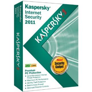 Kaspersky Internet Security 2011 3 Pcs Factory SEALED Free Upgrade