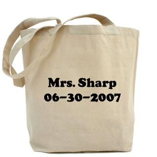 Gifts  Bachelorette Bags  Mrs. Sharp 06 30 2007 Tote Bag