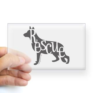 Rescue Dog Rectangle Decal for $4.25