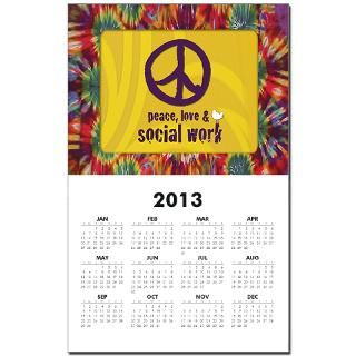 print peace love social work calendar print $ 8 99 year 2013 2014