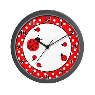 Ladybugs Wall Clock   Red / White Dot for $18.00
