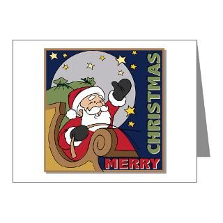 Note Cards  Santa Claus Christmas Square Note Cards (Pk of 20