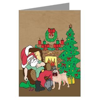 Greeting Cards  Santas Pug Christmas Greeting Cards (Pk of 20