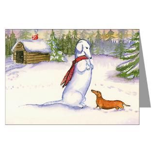 Gifts > Art Greeting Cards > Snow Dachshund Christmas Cards (20