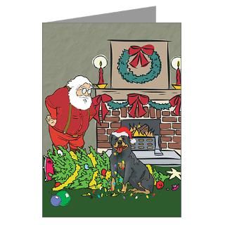 Greeting Cards  Santas Helper Rottweiler Greeting Cards (Pk of 20