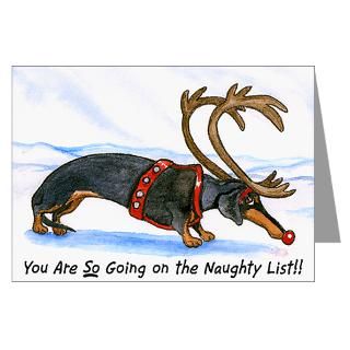 > Antler Greeting Cards > Naughty Dachshund Christmas Cards (20