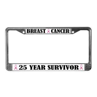 Breast Cancer 25 Year Survivor License Frame