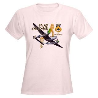 WWII P 38 airplane and pinup T Shirt