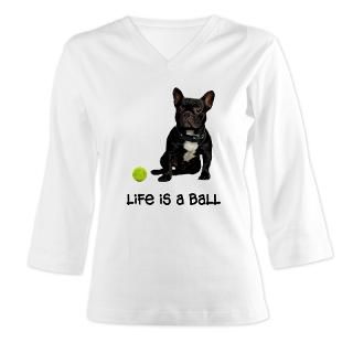 FIN french bulldog life ball.png Womens Long Sleeve Shirt (3/4 Sleeve