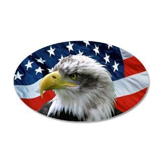 American Flag behind Bald Eagle 35x21 Oval Wall Pe by Admin_CP10486931