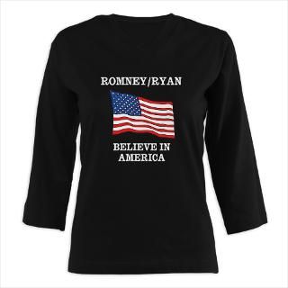 ROMNEY/RYAN BELIEVE IN AMERICA Womens Long Sleeve Shirt (3/4 Sleeve)