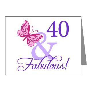 40 Gifts > 40 Note Cards > 40th Birthday Butterfly Note Cards (Pk
