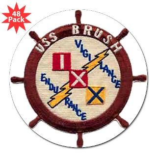 Stickers  USS BRUSH 3 Lapel Sticker (48 pk