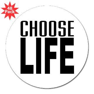 80s Choose Life 3 Lapel Sticker (48 pk)