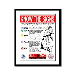 zombie warning signs framed panel print $ 45 49