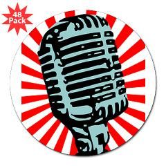 Shure 55S Vintage Microphone 3 Lapel Sticker (48 pk)