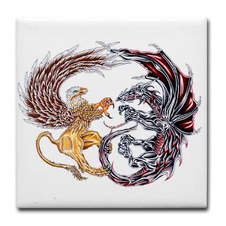 Griffin Fighting Dragon : Tattoo Design T shirts and More