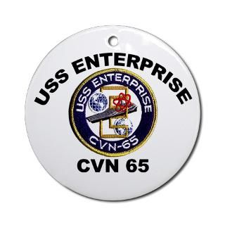 Aircraft Carrier Home Decor  USS Enterprise CVN 65 Ornament (Round