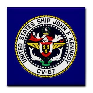 Kitchen and Entertaining  USS John F. Kennedy CV 67 Tile Coaster