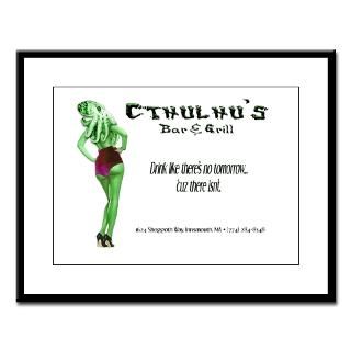 Cthulhus Bar and Grill Large Framed Print