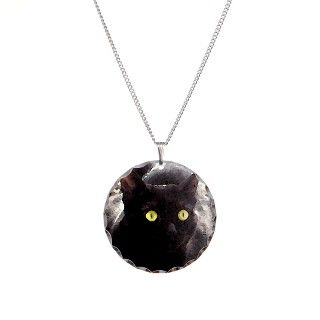 Art Gifts  Art Jewelry  Black Cats Watercolor Necklace