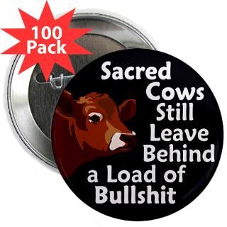 Sacred Cows & Bullshit Button (100 pack)  Heretical Buttons and