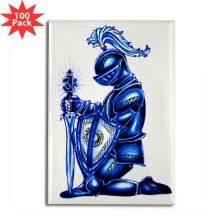 Kitchen and Entertaining  Blue Knight Rectangle Magnet (100 pack