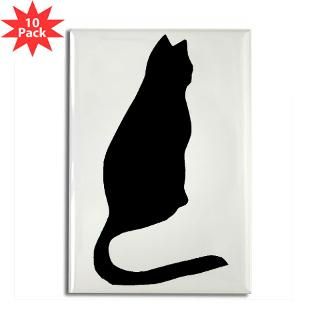 Black Cat Rectangle Magnet (10 pack)