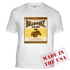 Bear Whiz Beer T Shirt by firesign