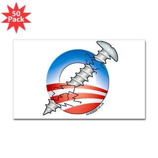 screw obama rectangle sticker 50 pk $ 113 99