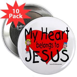 My Heart Belongs to Jesus Kids 2.25 Button (10 pa