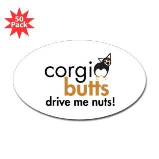 corgi butts drive me nuts bht oval sticker 50 pk $ 113 99