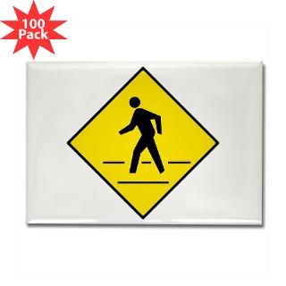 Pedestrian Crosswalk Sign   Rectangle Magnet (100