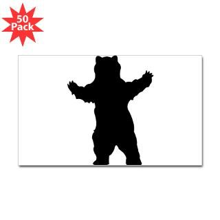 growling grizzly bear rectangle sticker 50 pk $ 130 99