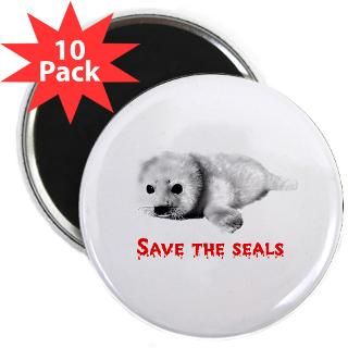 Save the Baby Harp Seals 2.25 Magnet (10 pack)