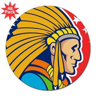 Native American Indian Headgear Side Round Sticker for $30.00