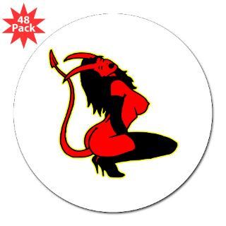 Sexy Devil Girl Tattoo 3 Lapel Sticker (48 pk)