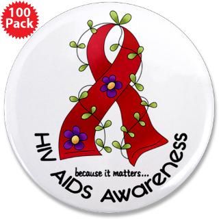 flower ribbon hiv aids 3 5 button 100 pack $ 167 99