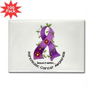 flower ribbon pancreatic cancer rectangle magnet $ 167 99