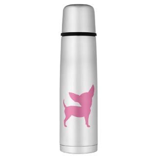 Art Gifts  Art Drinkware  Pink Funny Cute Chihuahua Large Thermos